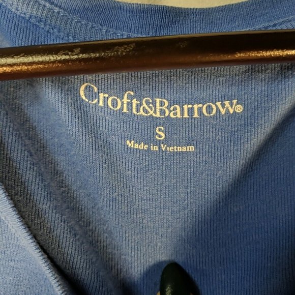 Croft & Barrow Blue V-Neck Short Sleeve T-Shirt Top Women S Small 100% Cotton - Picture 6 of 10